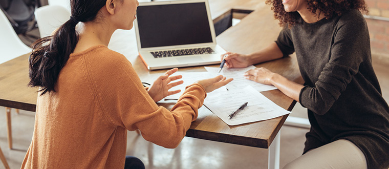 Employees Discuss there project work