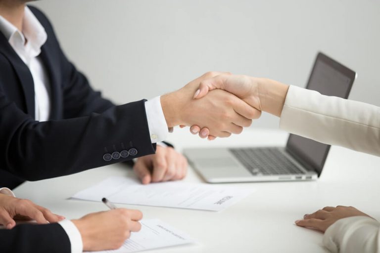 HR Handshaking Successful Candidate